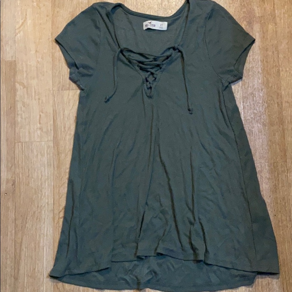 Hollister Lace Up Flowy Vneck